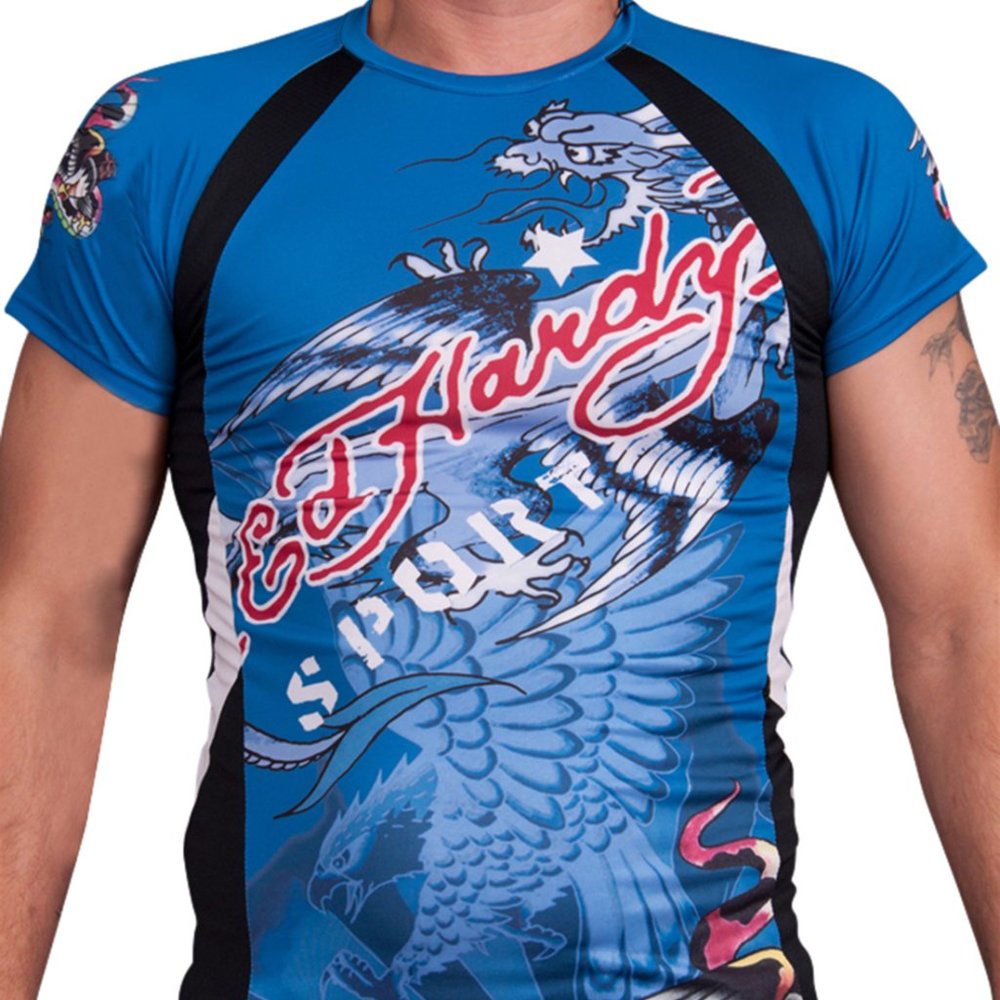 Ed Hardy Mens Eagle Mesh Crew Sport T-Shirt